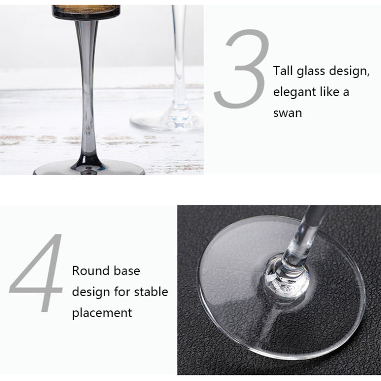 Copos de Champanhe Acrílicos Domésticos de 165ml, Preto, Transparente
