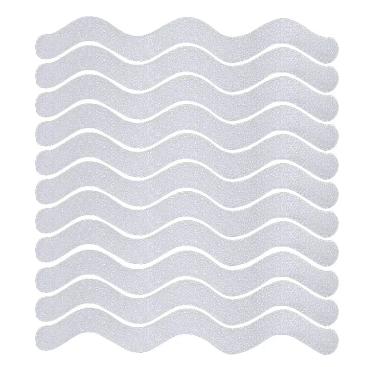 24pcs /Saco Autocolante Antiderrapante para Banheira com Padrão de Cascalho em Forma Ondulada, 1.3 x 18cm