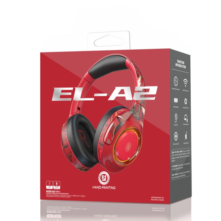 Auscultador Bluetooth sem fios dobrável com luz ambiente para jogos EL-A2, preto, rosa, vermelho