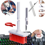 2 canetas de limpeza 5 em 1 para auriculares + escova de limpeza para teclado + puxador de teclas, branco, vermelho branco, vermelho preto