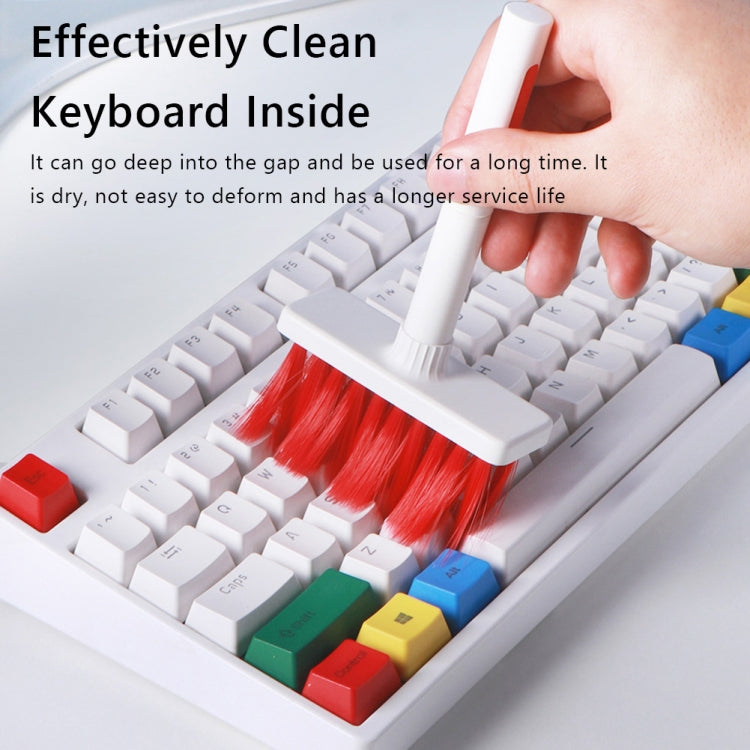 2 canetas de limpeza 5 em 1 para auriculares + escova de limpeza para teclado + puxador de teclas, branco, vermelho branco, vermelho preto