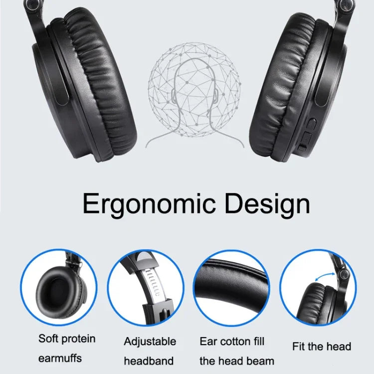 OneOdio PRO-C Auscultadores Bluetooth Sem Fios Monitor Estéreo Plugáveis Over-Ear Bilaterais, PRO-C