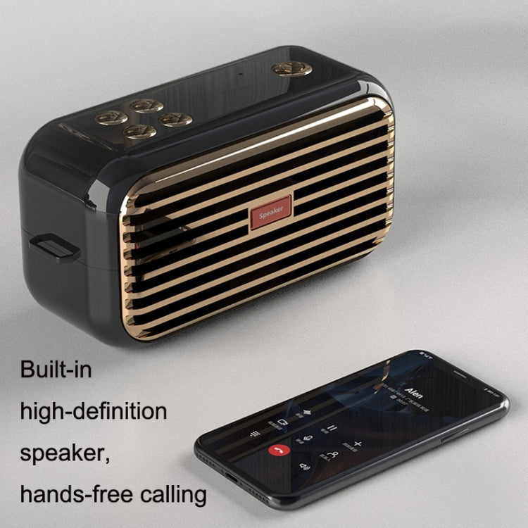 X7 Altifalante Bluetooth Retro Portátil Duplo para Exterior, Branco, Azul, Preto, Vermelho, Verde