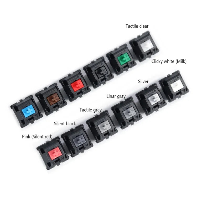 10 Peças de Interruptores Cherry MX com Eixo Linear Silencioso para Teclado, Eixo Preto, Eixo Vermelho, Eixo Castanho, Eixo Azul, Eixo Branco, Eixo Verde, Eixo Prateado, Eixo Vermelho Silencioso, Eixo Preto Silencioso