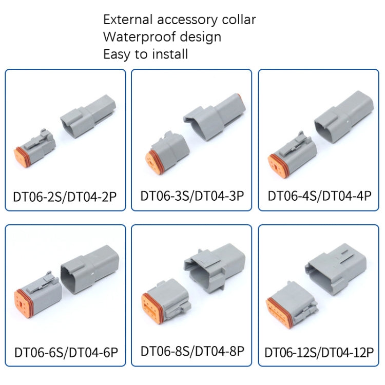 Car Waterproof Connector Conductive Connection Terminal, 4 PCS DT04-2P / DT06-2S With Copper, 4 PCS DT04-3P / DT06-3S With Copper, 2 PCS DT04-4P / DT06-4S With Copper, 2 PCS DT04-6P / DT06-6S With Copper, 2 PCS DT04-8P / DT06-8S With Copper            ...
