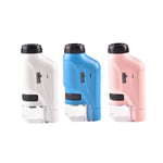 Microscópio portátil de laboratório para crianças, brinquedos, Lite Standard (Branco), Lite Standard (Rosa), Lite Standard (Azul), Lite + Suporte (Branco), Lite + Suporte (Rosa), Lite + Suporte (Azul), Lite + Amostra (Branco), Lite + Amostra (Azul)