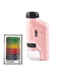 Microscópio portátil de laboratório para crianças, brinquedos, Lite Standard (Branco), Lite Standard (Rosa), Lite Standard (Azul), Lite + Suporte (Branco), Lite + Suporte (Rosa), Lite + Suporte (Azul), Lite + Amostra (Branco), Lite + Amostra (Azul)