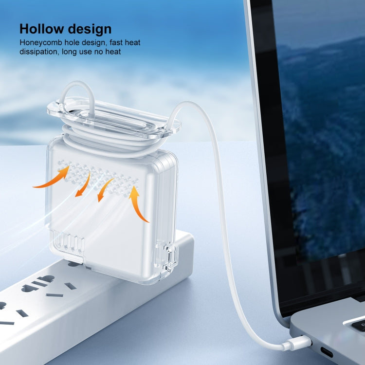 Capa Protetora Transparente de Silicone OATSBASF para Carregador IPhone MacBook Pro Air, 20W, 30W / 29W, 60W / 61W, 85W / 87W / 96W