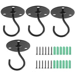 4 PCS Ganchos de Teto de Ferro para Varanda, Ganchos para Cestos de Flores, Ganchos de Parede para Roupa, Preto, Branco