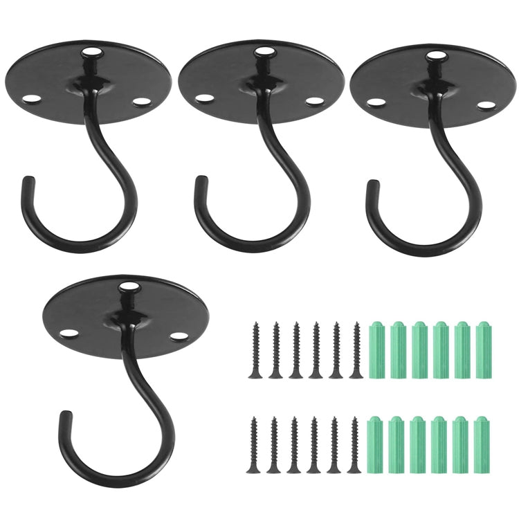 4 PCS Ganchos de Teto de Ferro para Varanda, Ganchos para Cestos de Flores, Ganchos de Parede para Roupa, Preto, Branco
