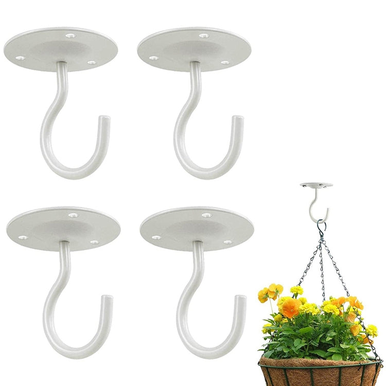 4 PCS Ganchos de Teto de Ferro para Varanda, Ganchos para Cestos de Flores, Ganchos de Parede para Roupa, Preto, Branco