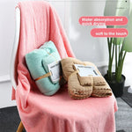 Toalha de Banho + Conjunto de Toalhas com Toalha de Praia em Pêlo de Coral, Branco, Rosa, Azul, Castanho, Ciano
