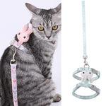 Corda de Tração para Gato Tipo Cabeça de Coelho Anti-Fuga Trela Ajustável para Gato, Pequeno Adequado para Até 3kg, Grande Adequado para 3-6kg