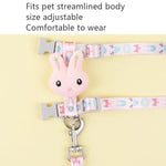 Corda de Tração para Gato Tipo Cabeça de Coelho Anti-Fuga Trela Ajustável para Gato, Pequeno Adequado para Até 3kg, Grande Adequado para 3-6kg