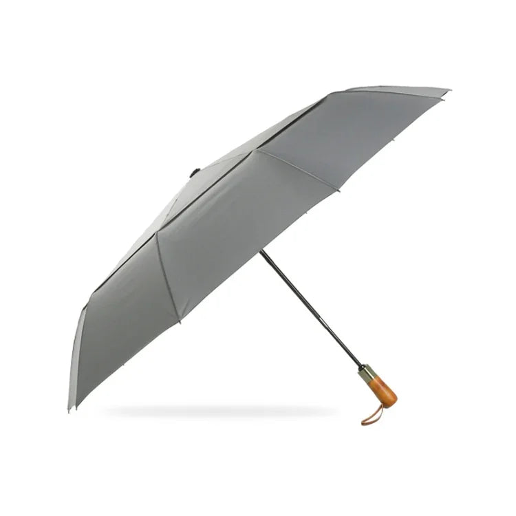 Guarda-chuva Automático de Negócios Grande, Dupla Camada, com 10 Costelas e Resistente ao Vento PARACHASE, Cinzento, Preto, Azul Marinho, Caqui