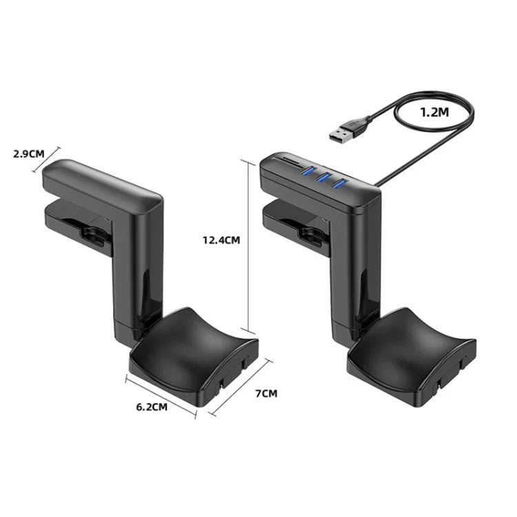 Suporte Multifuncional para Auscultadores Tipo Clipe Sem Perfuração, T9, com HUB, com Type-C