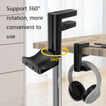 Suporte Multifuncional para Auscultadores Tipo Clipe Sem Perfuração, T9, com HUB, com Type-C