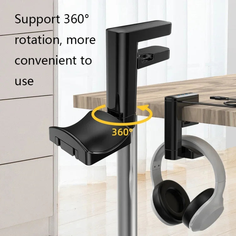 Suporte Multifuncional para Auscultadores Tipo Clipe Sem Perfuração, T9, com HUB, com Type-C