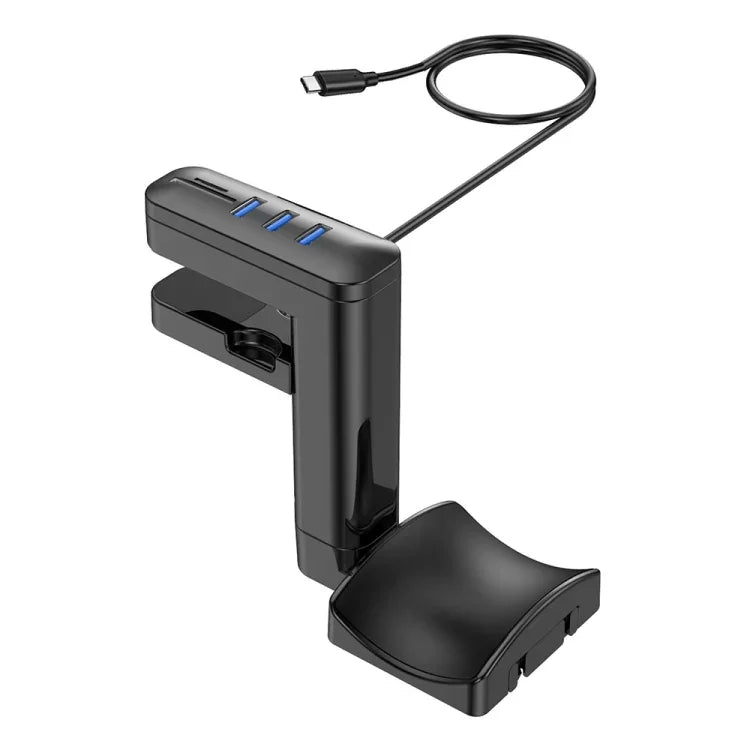 Suporte Multifuncional para Auscultadores Tipo Clipe Sem Perfuração, T9, com HUB, com Type-C