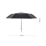 Guarda-chuva Solar Pequeno, Leve, em Fibra de Carbono com Cola Preta, Prova de Sol e Anti-UV PARACHASE, Preto, Azul Marinho, Caqui
