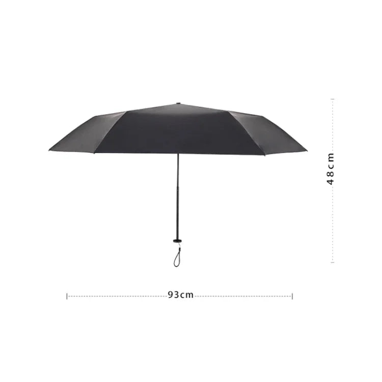 Guarda-chuva Solar Pequeno, Leve, em Fibra de Carbono com Cola Preta, Prova de Sol e Anti-UV PARACHASE, Preto, Azul Marinho, Caqui