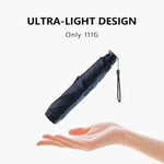 Guarda-chuva Solar Pequeno, Leve, em Fibra de Carbono com Cola Preta, Prova de Sol e Anti-UV PARACHASE, Preto, Azul Marinho, Caqui