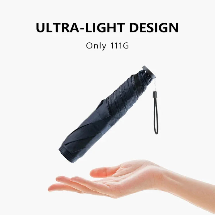 Guarda-chuva Solar Pequeno, Leve, em Fibra de Carbono com Cola Preta, Prova de Sol e Anti-UV PARACHASE, Preto, Azul Marinho, Caqui