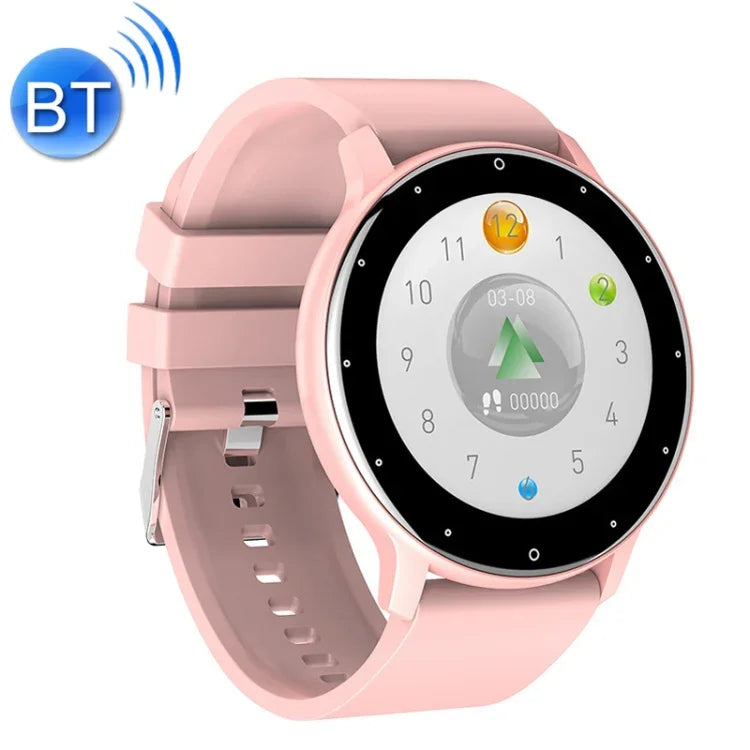 ZL02 Smartwatch Desportivo com Monitorização de Frequência Cardíaca, Pressão Arterial e Oxigénio Pedómetro Bluetooth Sem Fios, Azul, Preto, Rosa, Dourado