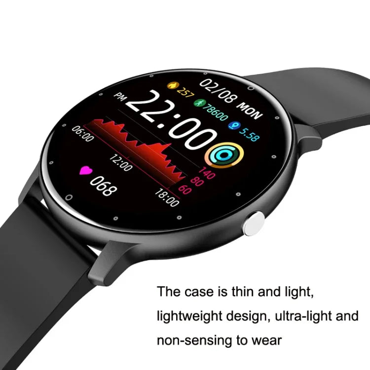 ZL02 Smartwatch Desportivo com Monitorização de Frequência Cardíaca, Pressão Arterial e Oxigénio Pedómetro Bluetooth Sem Fios, Azul, Preto, Rosa, Dourado