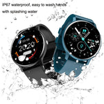 ZL02 Smartwatch Desportivo com Monitorização de Frequência Cardíaca, Pressão Arterial e Oxigénio Pedómetro Bluetooth Sem Fios, Azul, Preto, Rosa, Dourado