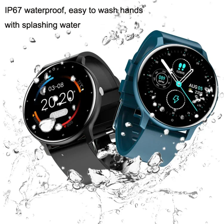 ZL02 Smartwatch Desportivo com Monitorização de Frequência Cardíaca, Pressão Arterial e Oxigénio Pedómetro Bluetooth Sem Fios, Azul, Preto, Rosa, Dourado