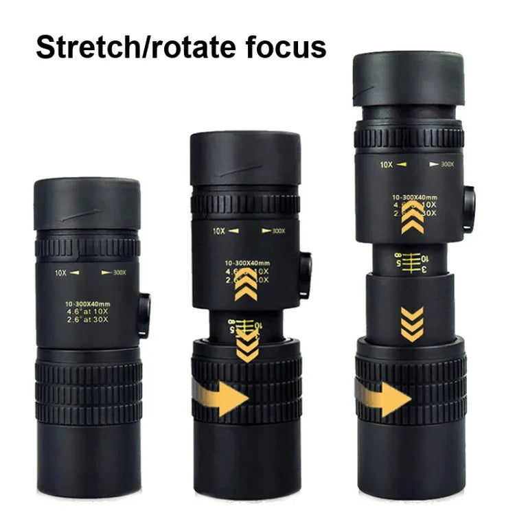 Monóculo 10-300x40 HD Telescópio Prisma BAK4, Estilo:, Standard