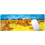 Am002 grande tapete de rato de borracha para secretária com pintura a óleo, 300x800x4mm com bordas costuradas, 400x900x1.5mm sem bordas costuradas, 400x900x3mm com bordas costuradas, 400x900x2mm com bordas costuradas, 300x800x2mm com bordas costuradas