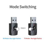 Transmissor Bluetooth 5.0 Receptor AUX Adaptador de Áudio USB com Saída Dupla para Computador, M136