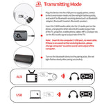 Transmissor Bluetooth 5.0 Receptor AUX Adaptador de Áudio USB com Saída Dupla para Computador, M136