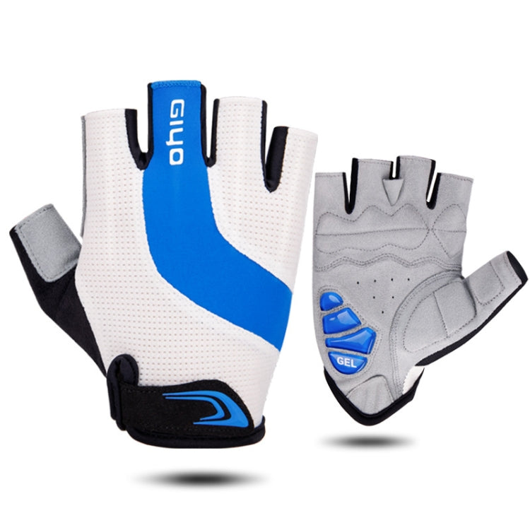 Luvas de bicicleta GIYO S-14 com dedos meio cortados, almofada de palma em gel absorvente de choque, S, M, L, XL, XXL