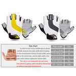 Luvas de bicicleta GIYO S-14 com dedos meio cortados, almofada de palma em gel absorvente de choque, S, M, L, XL, XXL