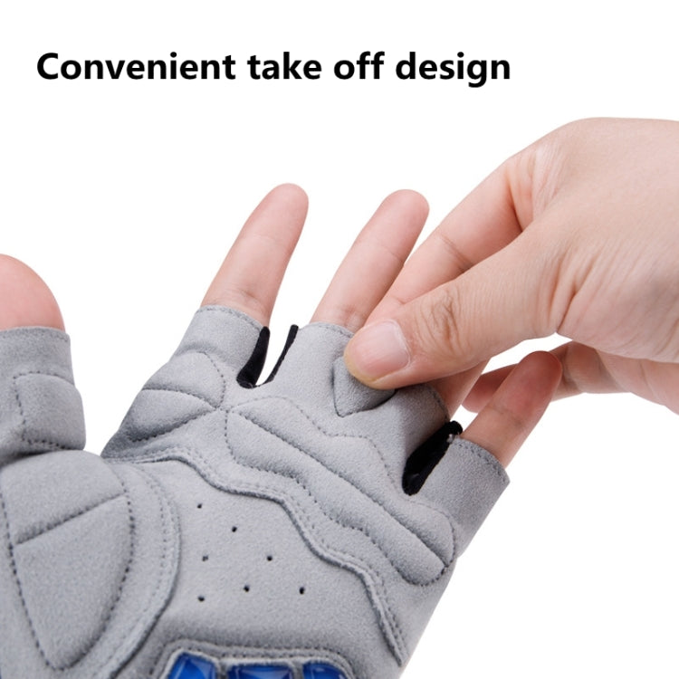 Luvas de bicicleta GIYO S-14 com dedos meio cortados, almofada de palma em gel absorvente de choque, S, M, L, XL, XXL