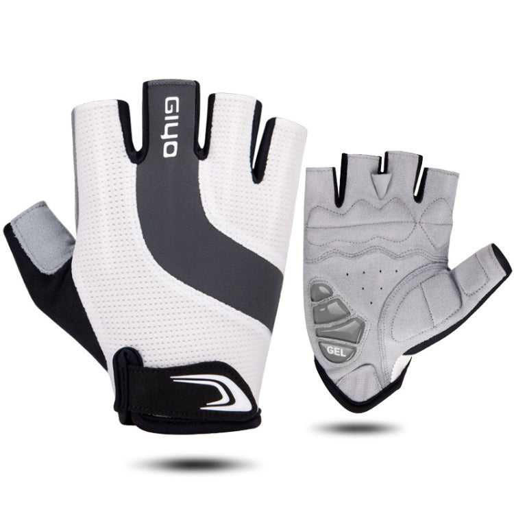 Luvas de bicicleta GIYO S-14 com dedos meio cortados, almofada de palma em gel absorvente de choque, S, M, L, XL, XXL
