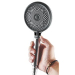 Home Handheld Silicone Supercharged Shower Nozzle, Style:, White, Black, Silver, White+Soft Tube+Space Aluminum Seat, Black+Soft Tube+Space Aluminum Seat, Silver+Soft Tube+Space Aluminum Seat