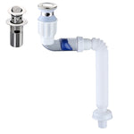 Tubo de Água para Lavatório Desodorizante Doméstico, Estilo:, A Aba Preta com Cesto e Transbordo, B Aba Branca com Cesto e Transbordo, C Aba Preta sem Cesto com Transbordo, D Aba Branca sem Cesto com Transbordo, E Aba Preta sem Cesto nem Transbordo