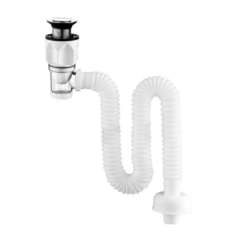 Tubo de Água para Lavatório Desodorizante Doméstico, Estilo:, A Aba Preta com Cesto e Transbordo, B Aba Branca com Cesto e Transbordo, C Aba Preta sem Cesto com Transbordo, D Aba Branca sem Cesto com Transbordo, E Aba Preta sem Cesto nem Transbordo
