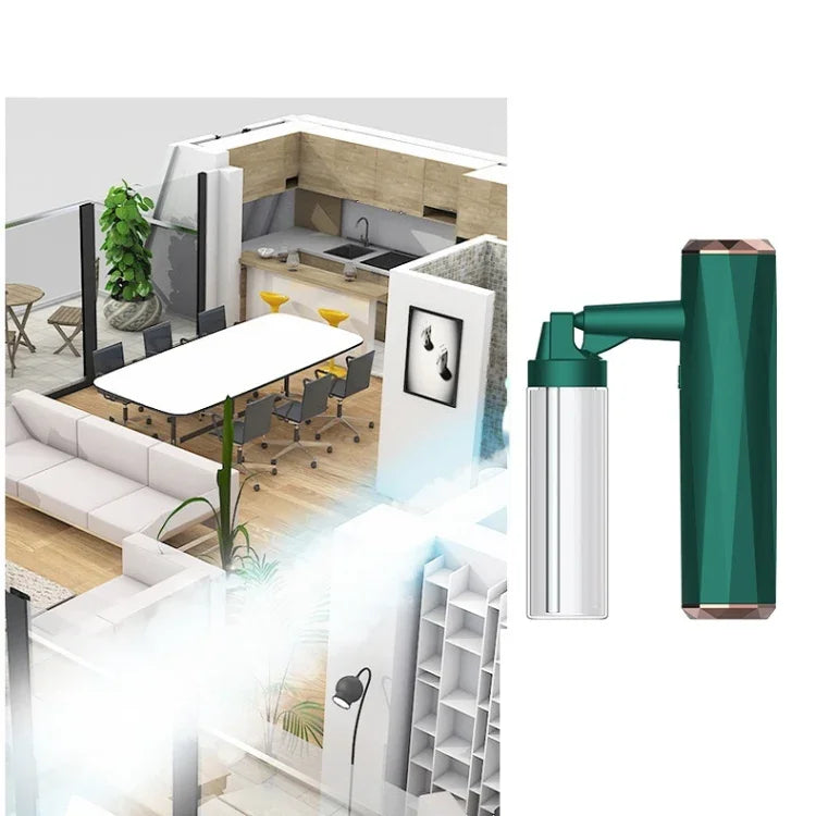 Máquina de Desinfeção Elétrica Portátil de Pulverização Atomizadora de Luz Azul, Interior, Branco Pérola, Verde Escuro