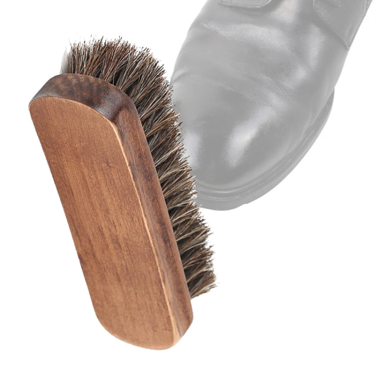 Escova para sapatos com crina de cavalo, escova de mogno para limpeza e remoção de pó de sapatos