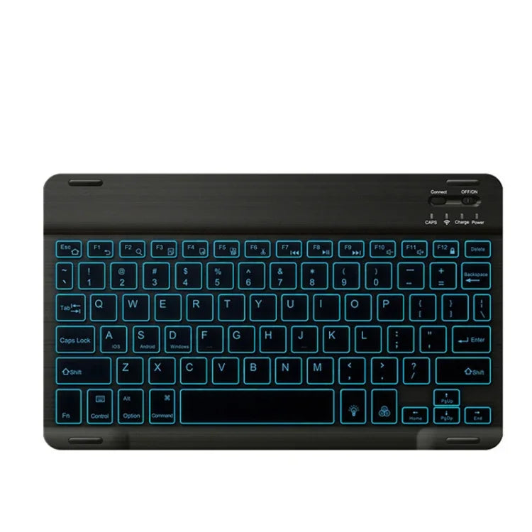 Teclado Bluetooth colorido RGB de 78 teclas e 10 polegadas para telemóvel/tablet, preto, branco