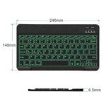 Teclado Bluetooth colorido RGB de 78 teclas e 10 polegadas para telemóvel/tablet, preto, branco