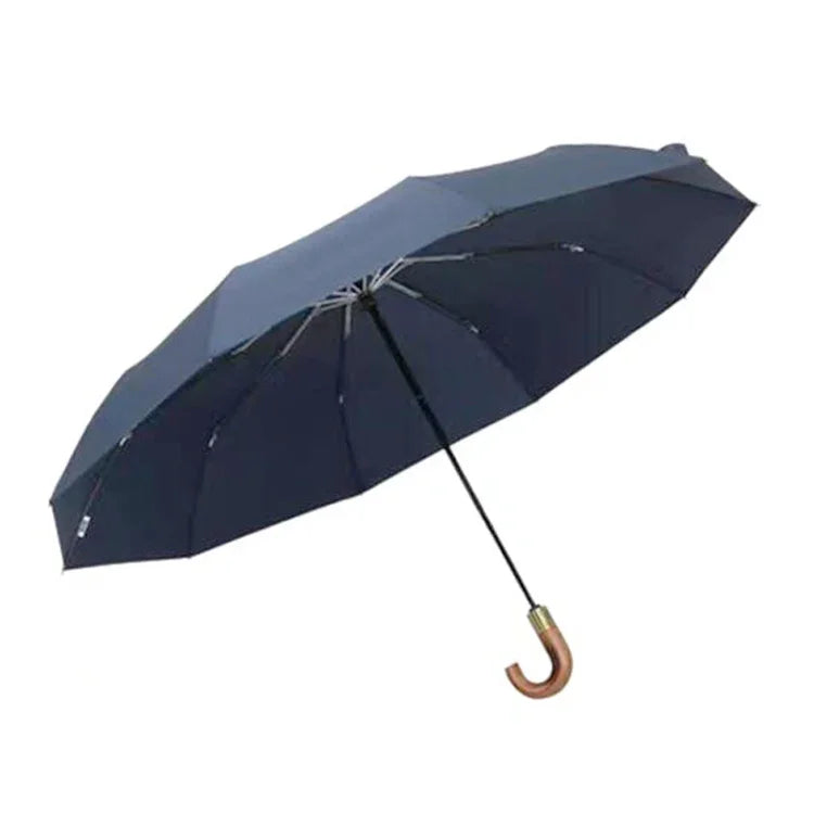 Guarda-chuva Dobrável Retro Grande e Robusto, Resistente ao Vento PARACHASE, Azul, Preto