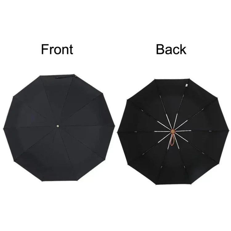 Guarda-chuva Dobrável Retro Grande e Robusto, Resistente ao Vento PARACHASE, Azul, Preto
