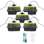 Kit de 5 Conjuntos de Bandejas para Germinação de Sementes, Bandeja de Germinação com Luz de Crescimento, Preto, Verde