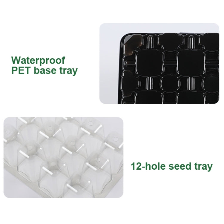 Kit de 5 Conjuntos de Bandejas para Germinação de Sementes, Bandeja de Germinação com Luz de Crescimento, Preto, Verde
